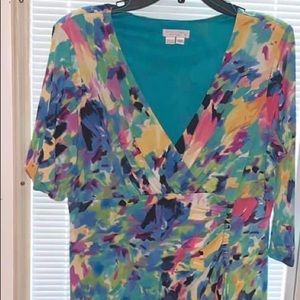 London Times Faux Wrap Dress